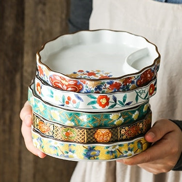 Ceramic - Dip Dish Starter/Serving Plate - Round - Oriental Red