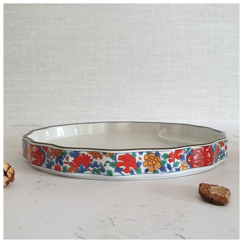 Ceramic - Dip Dish Starter/Serving Plate - Round Large - Oriental Red