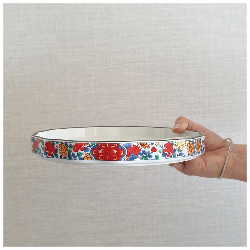 Ceramic - Dip Dish Starter/Serving Plate - Round Large - Oriental Red