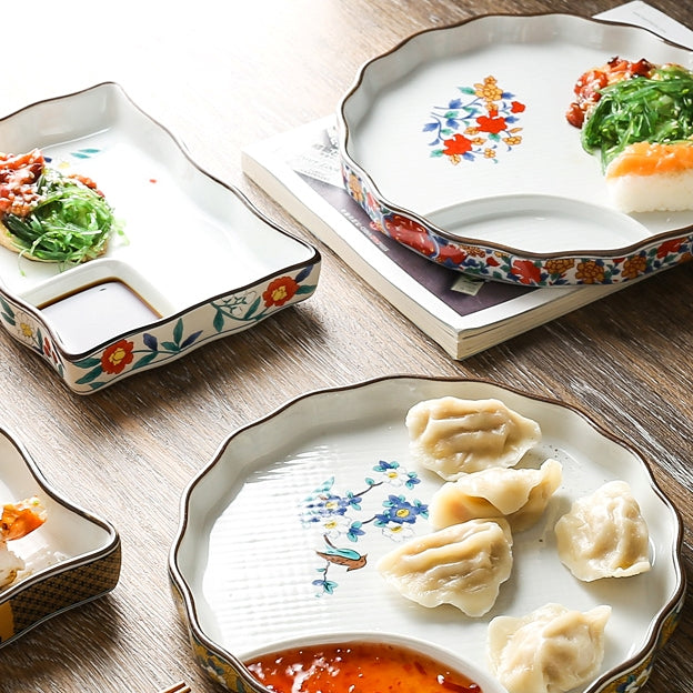 Ceramic - Dip Dish Starter/Serving Plate - Round - Oriental Red