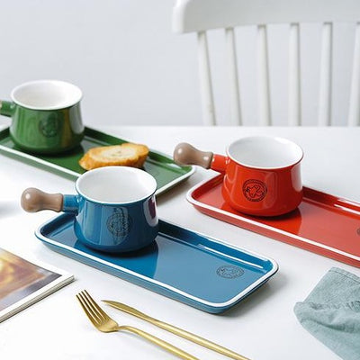 Ceramic - Breakfast/Fondue Set - Red
