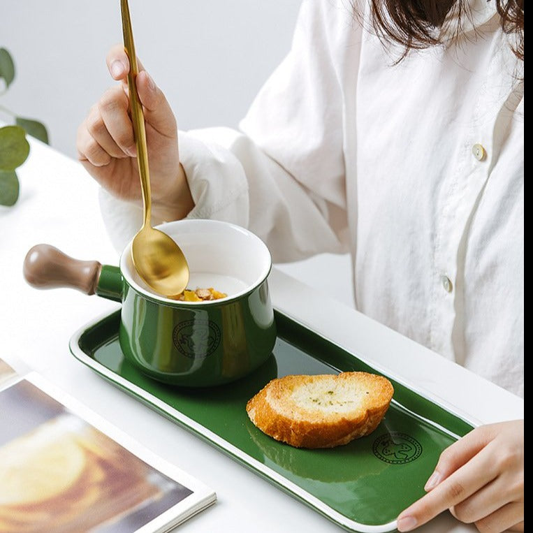 Ceramic - Breakfast/Fondue Set - Green