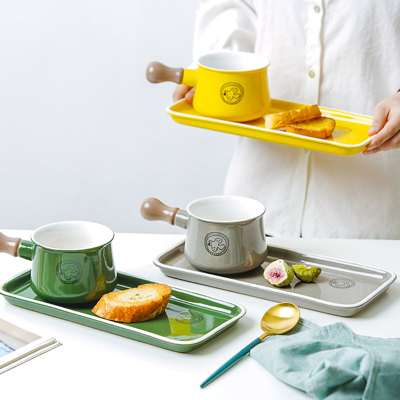 Ceramic - Breakfast/Fondue Set - Green