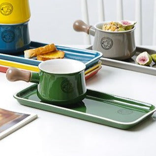 Ceramic - Breakfast/Fondue Set - Green