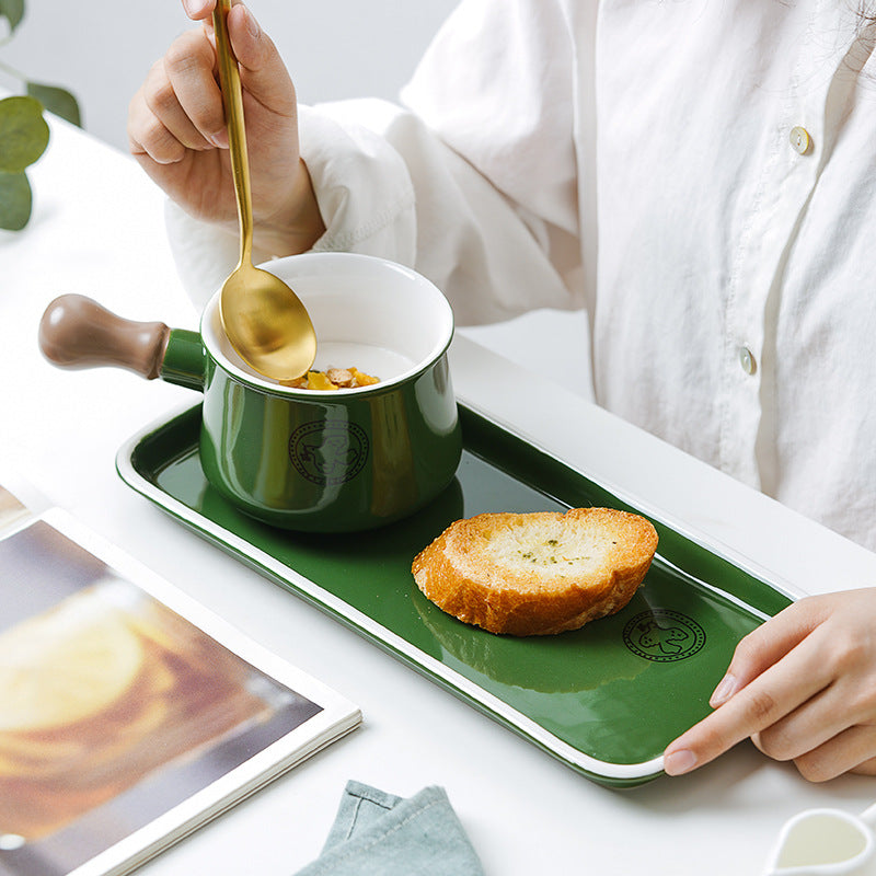 Ceramic - Breakfast/Fondue Set - Green