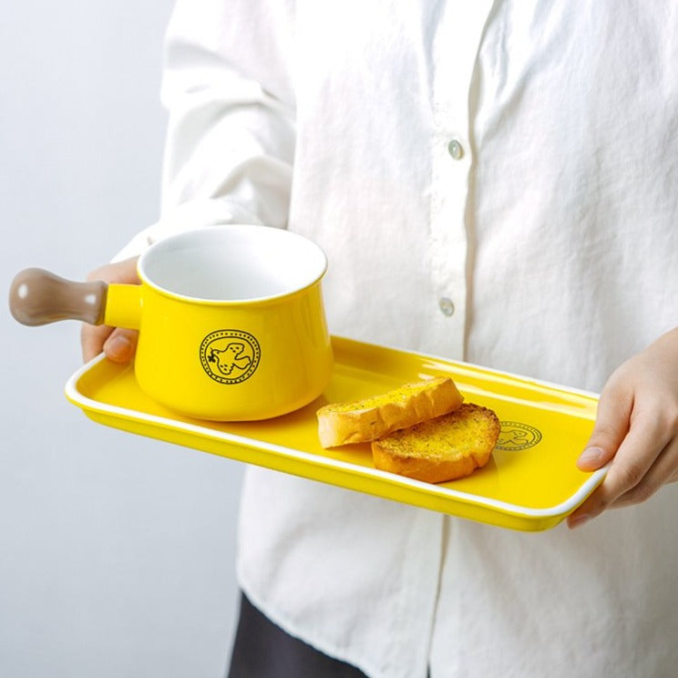 Ceramic - Breakfast/Fondue Set - Yellow