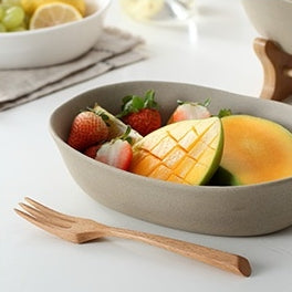 Ceramic - Fruit Bowl - Dual with Stand - Sand