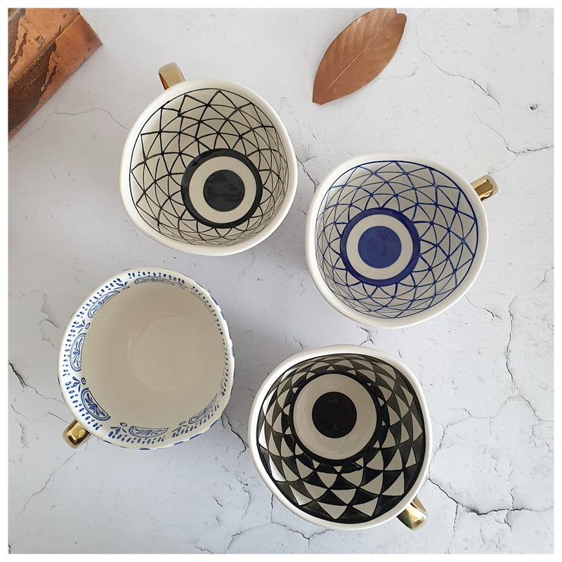 Ceramic Coffee Mug Set of 4 - The Ebony Collection