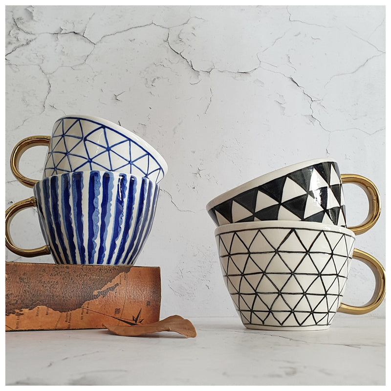 Ceramic Coffee Mug Set of 4 - The Ebony Collection