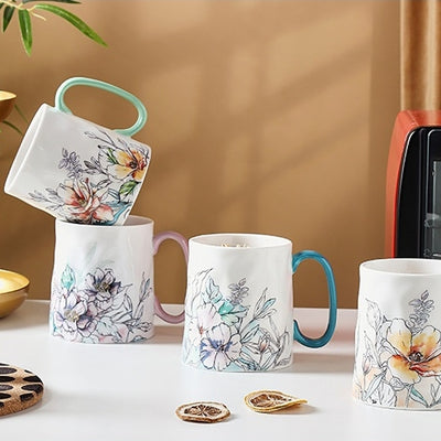 Ceramic Coffee Mug Set of 4 - The Spring Collection