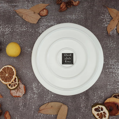 Ceramic - Floral Printed - Round Cake Platter