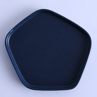 Cascade Cobalt Blue Ceramic - Pentagon Platter with Bowl