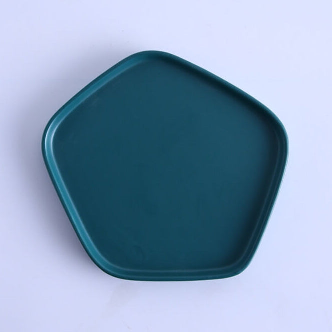 Envy Collection Green Ceramic- Pentagon Platter with Bowl