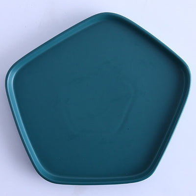 Envy Collection Green Ceramic- Pentagon Platter with Bowl