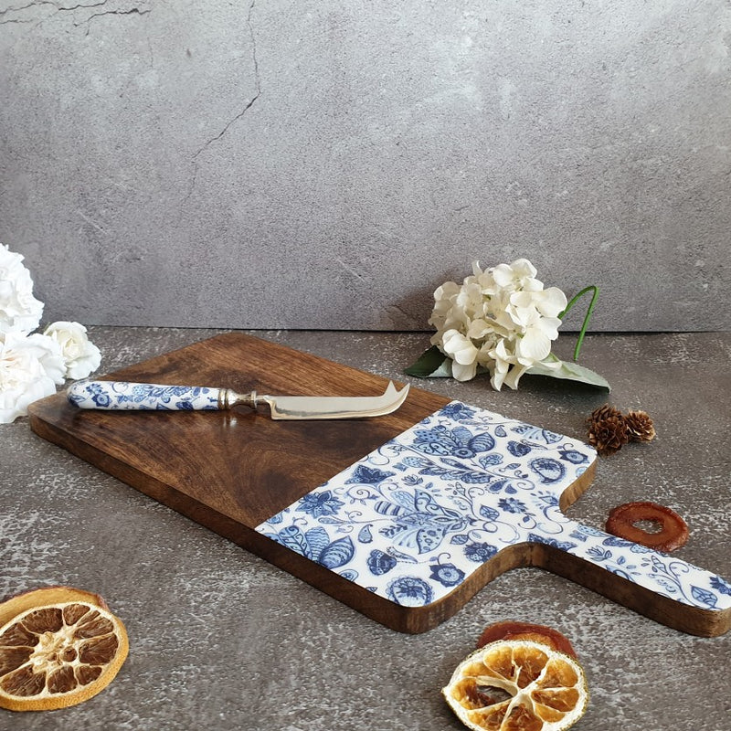 Cheese Board & Knife Set - Water Lily