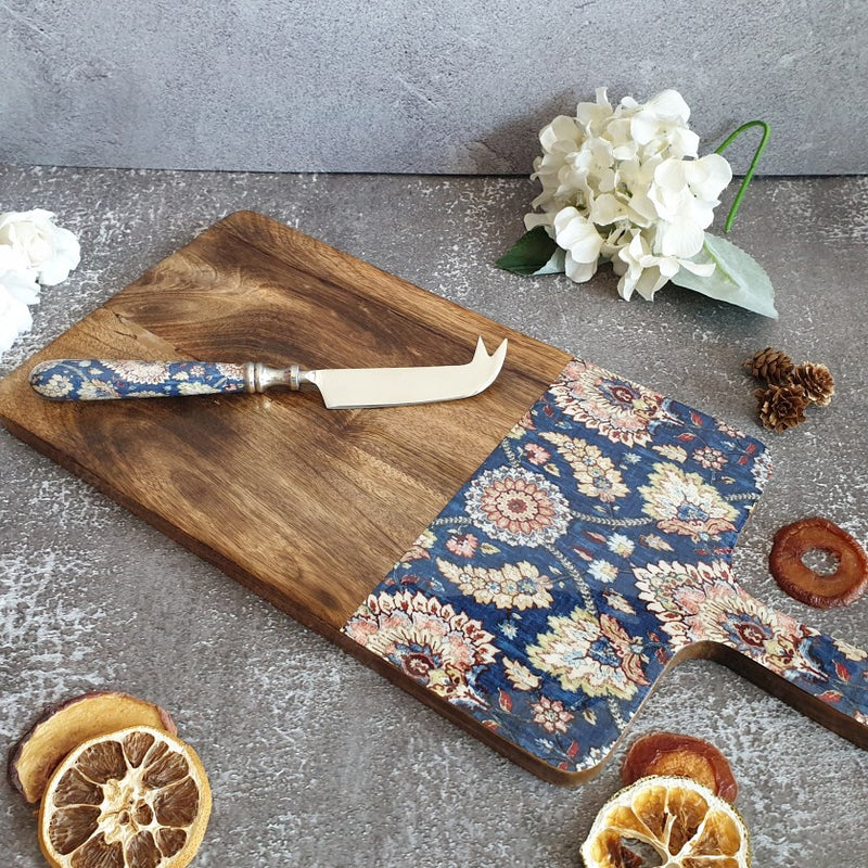 Cheese Board & Knife Set - Blue Popular