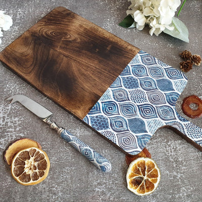 Cheese Board & Knife Set - Palm Mandala