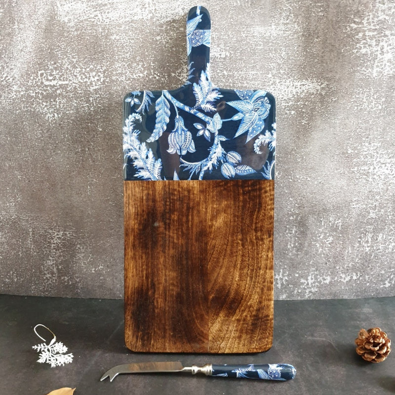 Cheese Board & Knife Set - Blue Knight