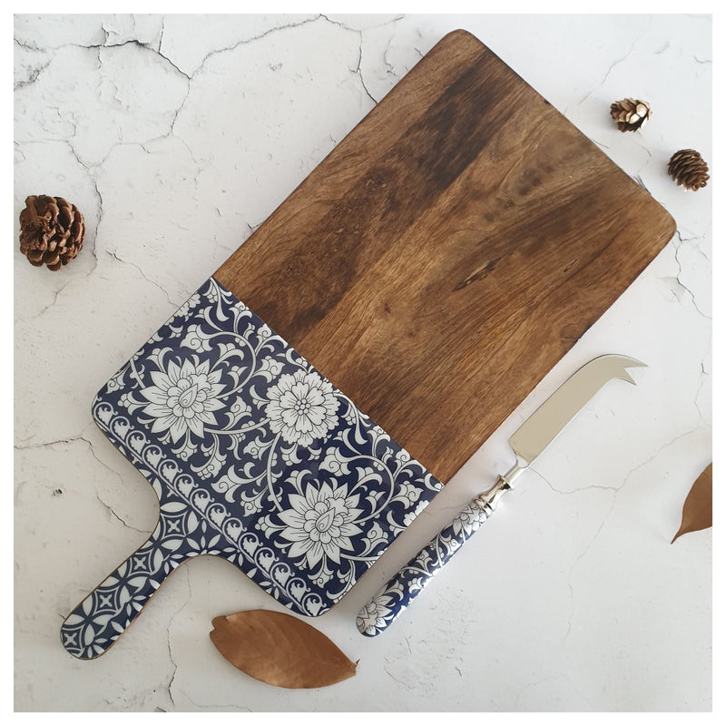 Cheese Board & Knife Set - Berlin Blue