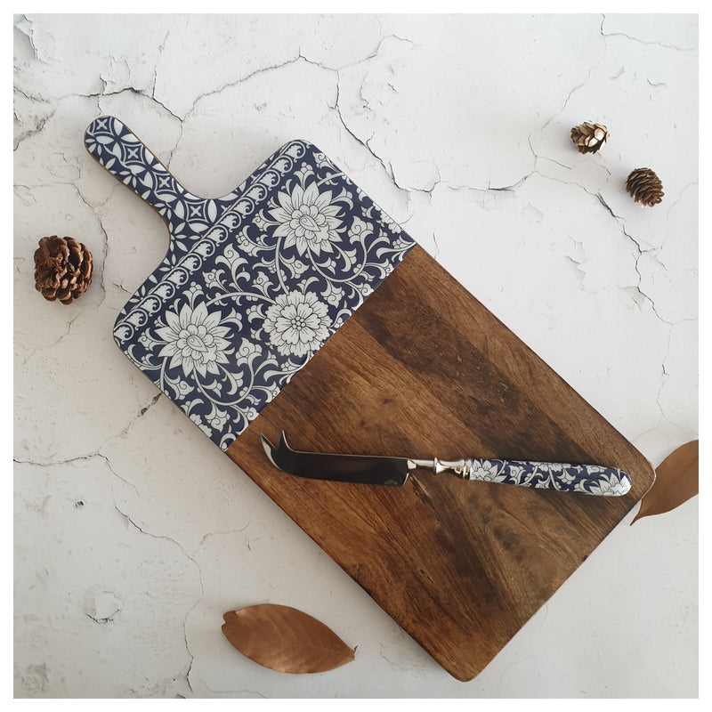 Cheese Board & Knife Set - Berlin Blue