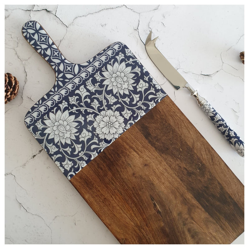 Cheese Board & Knife Set - Berlin Blue