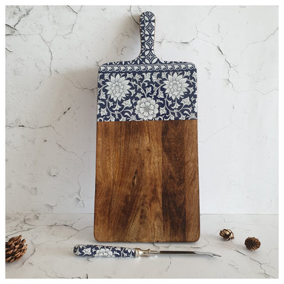 Cheese Board & Knife Set - Berlin Blue