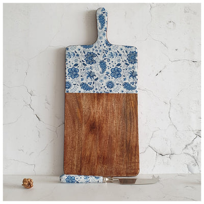 Cheese Board & Knife Set - White Lotus