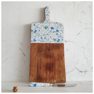 Cheese Board & Knife Set - Caribbean Floral