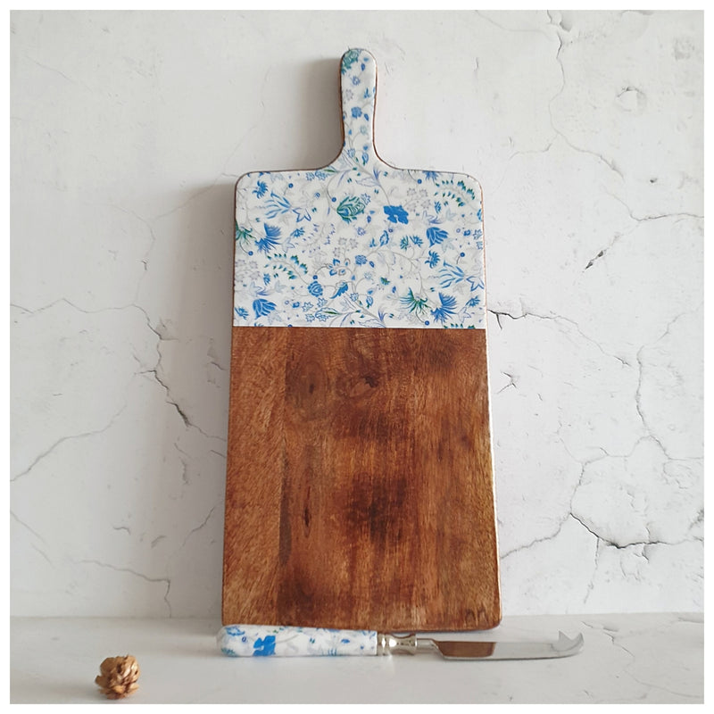 Cheese Board & Knife Set - Caribbean Floral