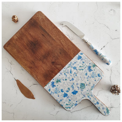 Cheese Board & Knife Set - Caribbean Floral