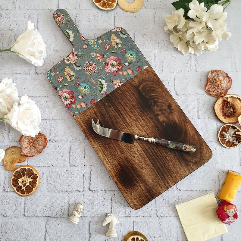 Cheese Board & Knife Set - Earthy Meadow