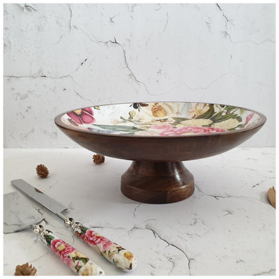 Cake Stand with Knife & Server Set (Large) - Alice in Wonderland