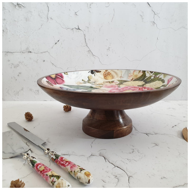 Cake Stand with Knife & Server Set (Large) - Alice in Wonderland