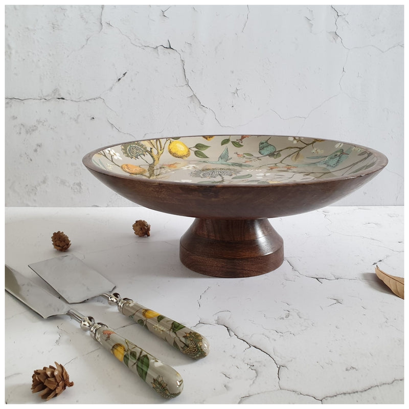 Cake Stand with Knife & Server Set (Large) - Humming Bird
