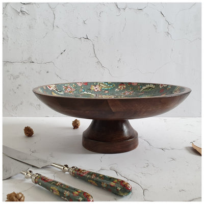 Cake Stand with Knife & Server Set (Large) - Earthy Meadow