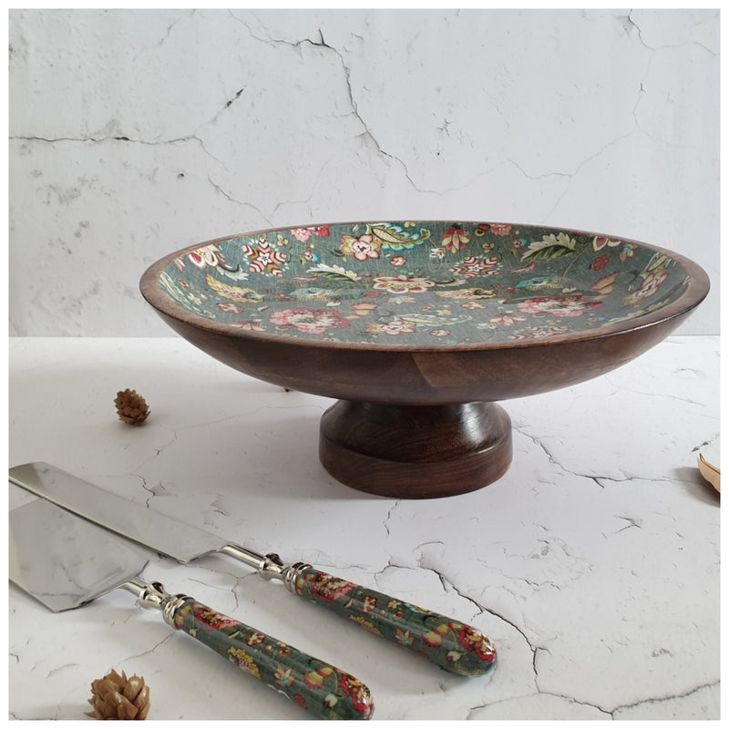 Cake Stand with Knife & Server Set (Large) - Earthy Meadow