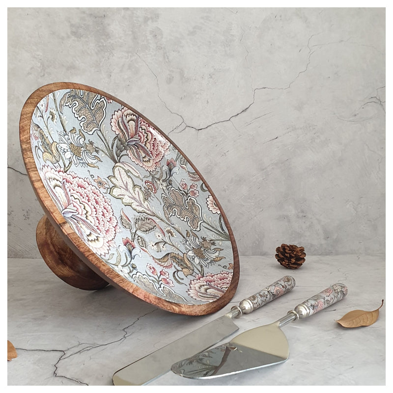 Cake Stand with Knife & Server Set (Large) - Jaipur