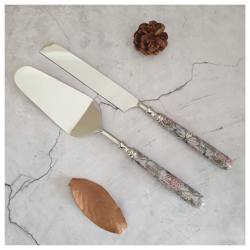 Cake Stand with Knife & Server Set (Large) - Jaipur