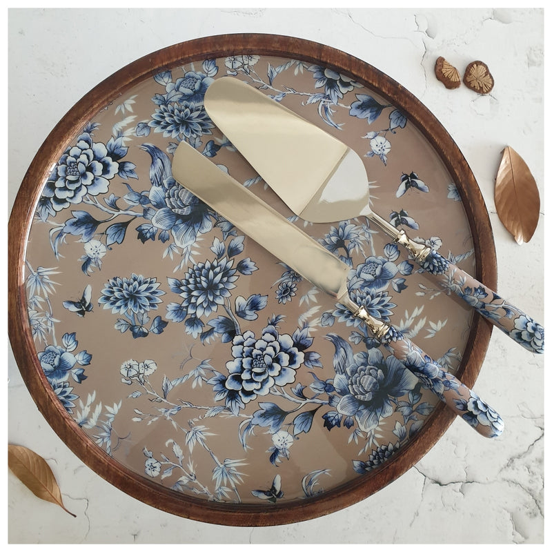 Cake Stand (Flat) with 2 Servers (Large) - Enchanted Forest