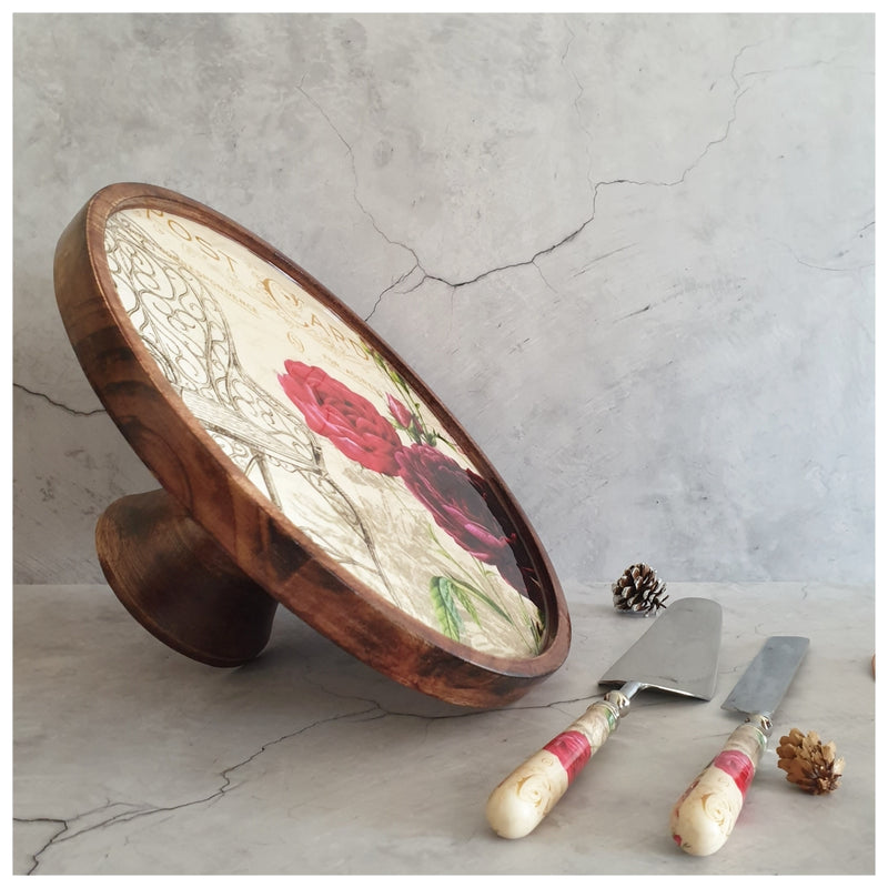 Cake Stand (Flat) with 2 Servers (Large) - Vintage Chair