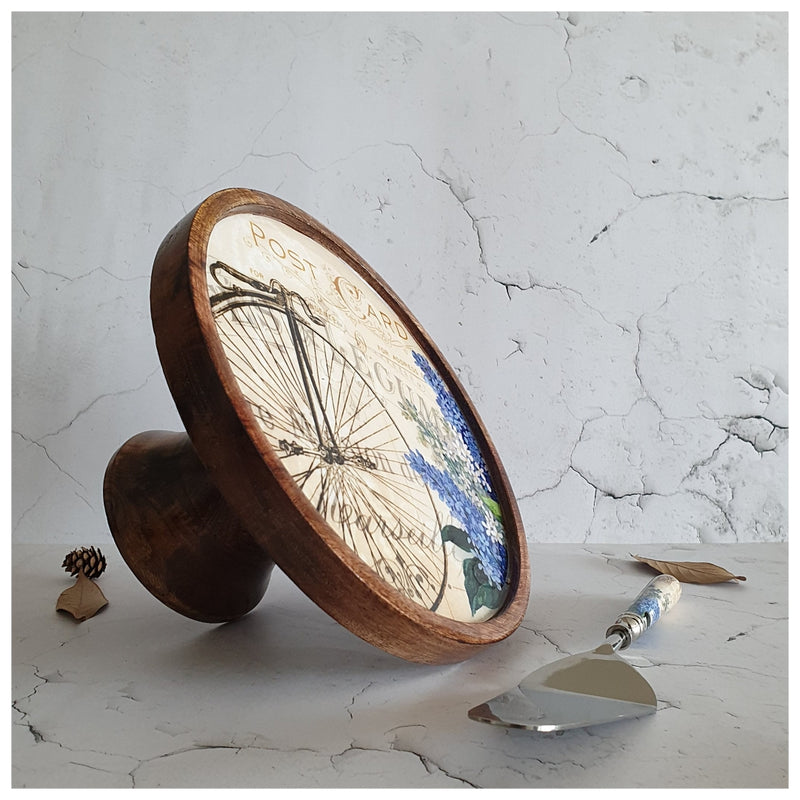 Cake Stand (Flat) with Matching Server (Medium) - Vintage Cycle