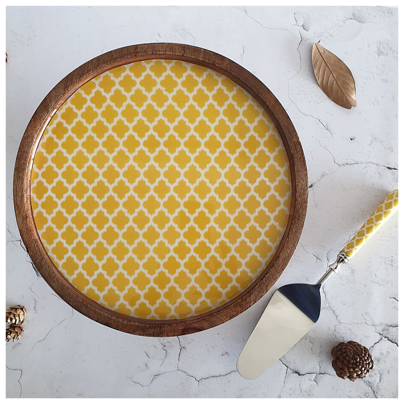 Cake Stand (Flat) with Matching Server (Medium) - Hello Sunshine