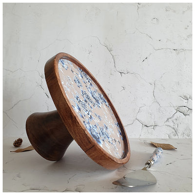 Cake Stand (Flat) with Matching Server (Medium) - Enchanted Forest