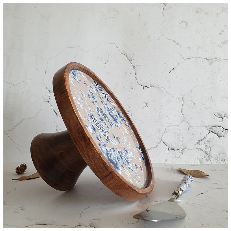 Cake Stand (Flat) with Matching Server (Medium) - Enchanted Forest