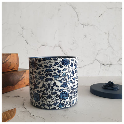 Scented Candle - Large - Indigo Blue Floral - Vanilla