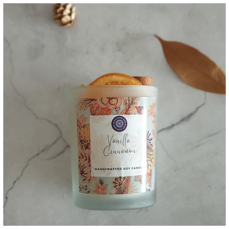 Scented Soy Candle - Hand Crafted - Vanilla & Cinnamon