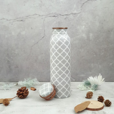 Copper Bottle 950 ml - Grey & White Quarterfoil