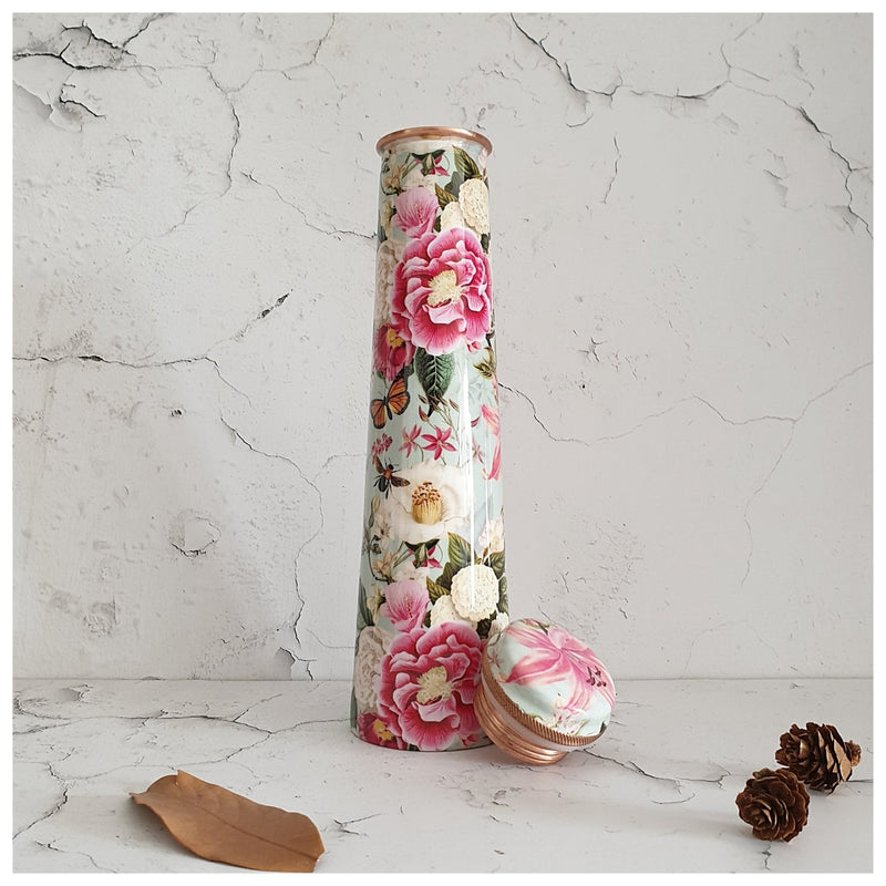 Slim Copper Bottle, 750 ML, Alice in Wonderland (Mint)