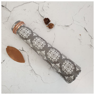 Slim Copper Bottle, 750 ML, Grey Mandala