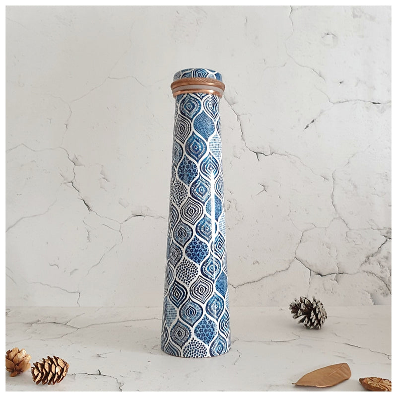 Slim Copper Bottle, 750 ML, Palm Mandala